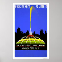 Buckingham Fountain 1939 WPA Print