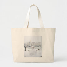 Buckingham Palace snowman London Canvas Bags