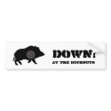 Bucknuts bumper sticker Black Hog Down! bumper stickers