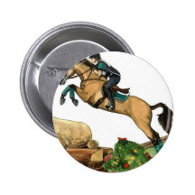 buckskin big leap xc HORSE ART Eventing Pin