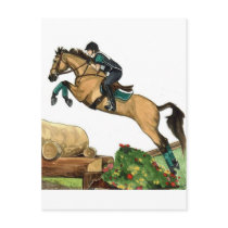 buckskin big leap xc HORSE ART Eventing Post Cards