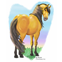 Buckskin Dun Horse Heart t-shirts