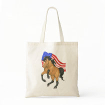 Buckskin Horse with American Flag bags by starhorsepax Buckskin Horse with American Flag bags