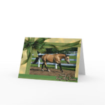 Buckskin Quarter Horse Blank Christmas Card