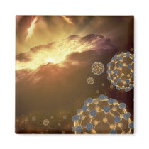 Buckyballs floating in interstellar space magnets