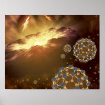 Buckyballs floating in interstellar space print