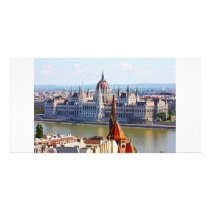 Budapest, the building of the Parliament Photo Card Template