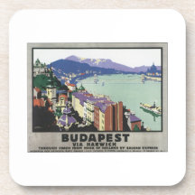 Budapest vía el poster del viaje del vintage de Ha Posavasos