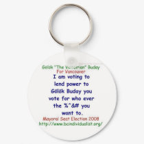 Buday for Vancouver, Mayor 2008 Keychain