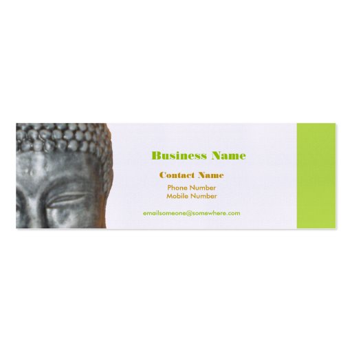 Buddah head, gold, black business card