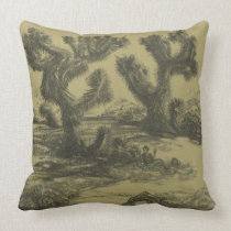 Buddha and Joshua Trees Art Pillow