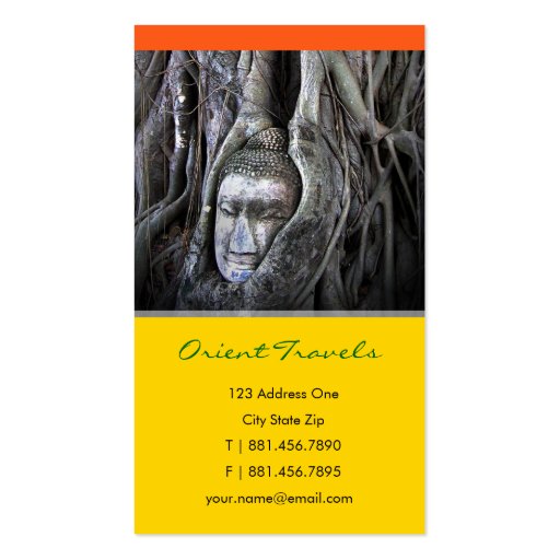 Buddha And The Tree Buddhism Thailand Photography Business Card Templates (front side)