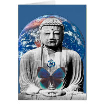 Buddha Awaits Blank Card by Jaenne Buddha Awaits Blank Card
