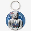 Buddha Awaits Keychain by Jaenne Buddha Awaits Keychain