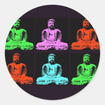 Buddha Collage Round Sticker