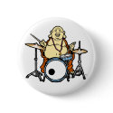 Buddha Drums Button by TheBuddhaStore Buddha Drums Button