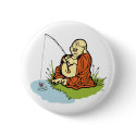 Buddha Fishing Button by TheBuddhaStore Buddha Fishing Button