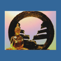 Buddha & Fountain Postcard postcards