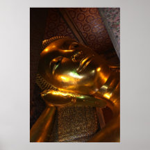 Buddha Gold Statue Face Posters