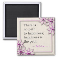 Buddha Happiness Quote 2 Inch Square Magnet