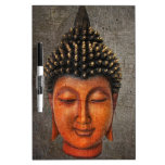 Buddha Head On Distressed Background Hard Light Dry Erase Board