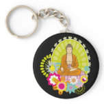 Buddha in Spring Flowers Key Chains
