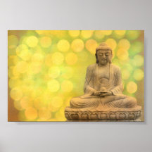 buddha light (yellow) posters