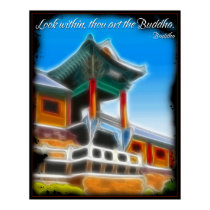 Buddha Look Within Quote Poster posters