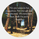 Buddha PATH Quote Round Sticker