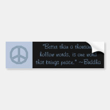 Buddha Peace Quote Bumper Sticker