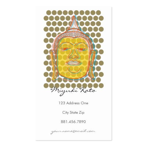 Buddha Pop Dots Modern Zen Stylish Profile Card Business Card (front side)