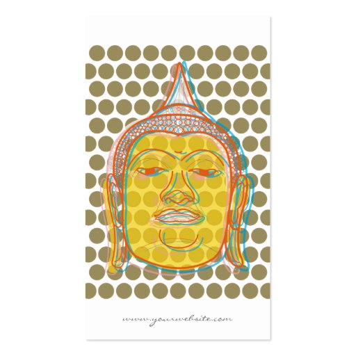 Buddha Pop Dots Modern Zen Stylish Profile Card Business Card (back side)