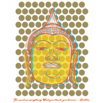 Buddha Pop Dots T-Shirt by fat_fa_tin Buddha Pop Dots T-Shirt