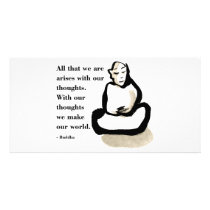 Buddha Quote: All That We Are photo cards by PreciousDesigns Buddha Quote: All That We Are photo cards