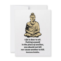 Buddha Quote: Life Is Dear To All invitations by PreciousDesigns Buddha Quote: Life Is Dear To All invitations