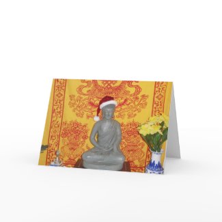 Buddha Santa Holiday Card card