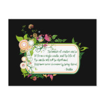 Buddha Single Candle Quote Postcards