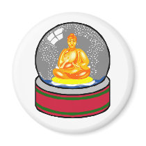 Buddha Snow Globe magnets