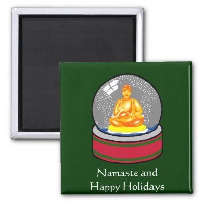 Buddha Snow Globe magnets