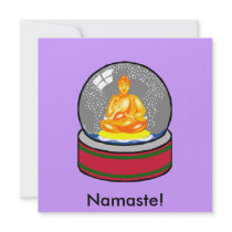 Buddha Snow Globe Personalized Invitations