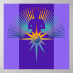 Buddha Star 3D | lila violet Poster