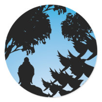 Buddha Sunrise Silhouette Stickers