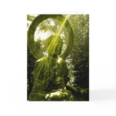 buddha with rays greeting card by ferdjax