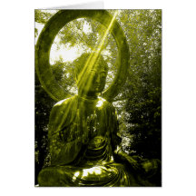 buddha with rays greeting card