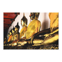 Buddhas in a temple in Bangkok Canvas Prints
