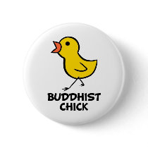 Buddhist Chick Button