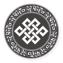 Buddhist Endless Knot Round Sticker