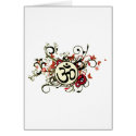 Buddhist Floral Om cards