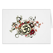 Buddhist Floral Om cards by BuddhaGifts Buddhist Floral Om cards