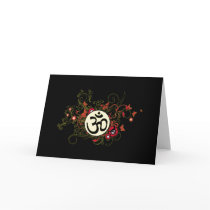 Buddhist Floral Om Greeting Card